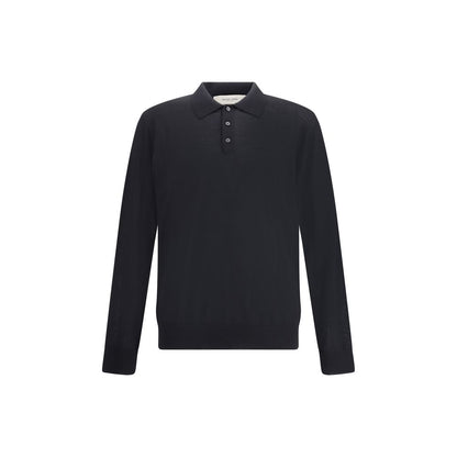 Golden Goose Black Fleece Wool Dress Shirt with classic collar and ribbed cuffs for casual elegance, AW25 season, 100% virgin wool.