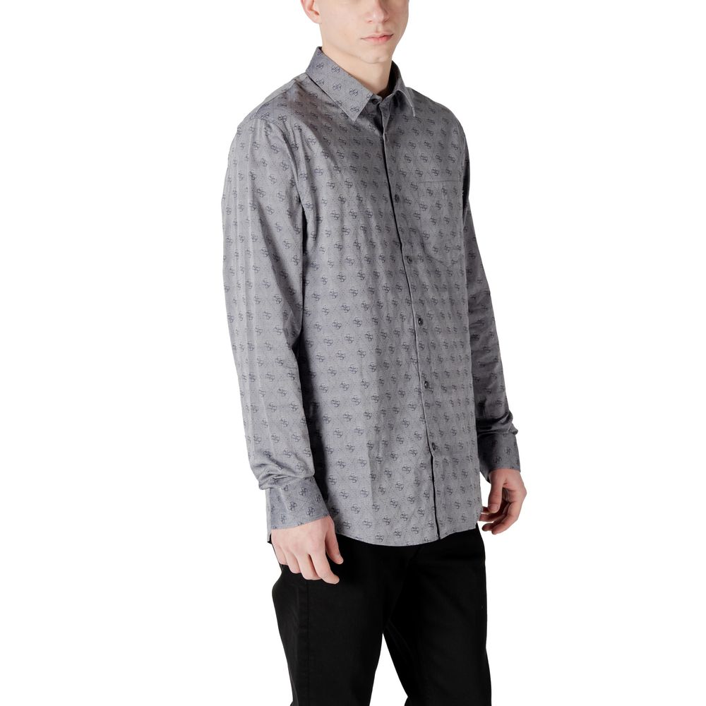 Guess Gray Cotton Pattern Shirt