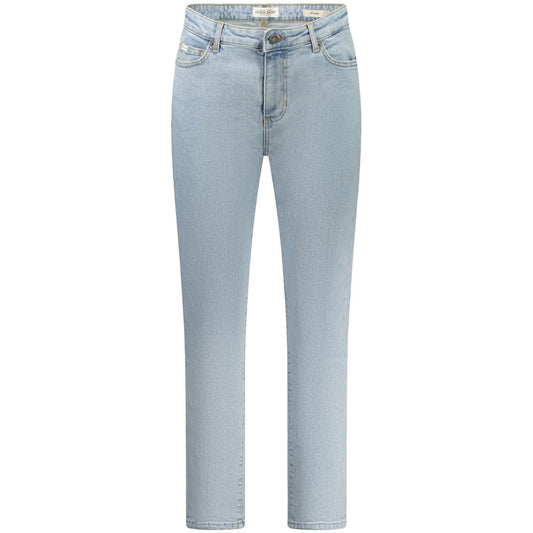 Guess Jeans Blue Cotton Women's Skinny Jean featuring a washed aesthetic and five pockets for modern chic style in timeless blue.