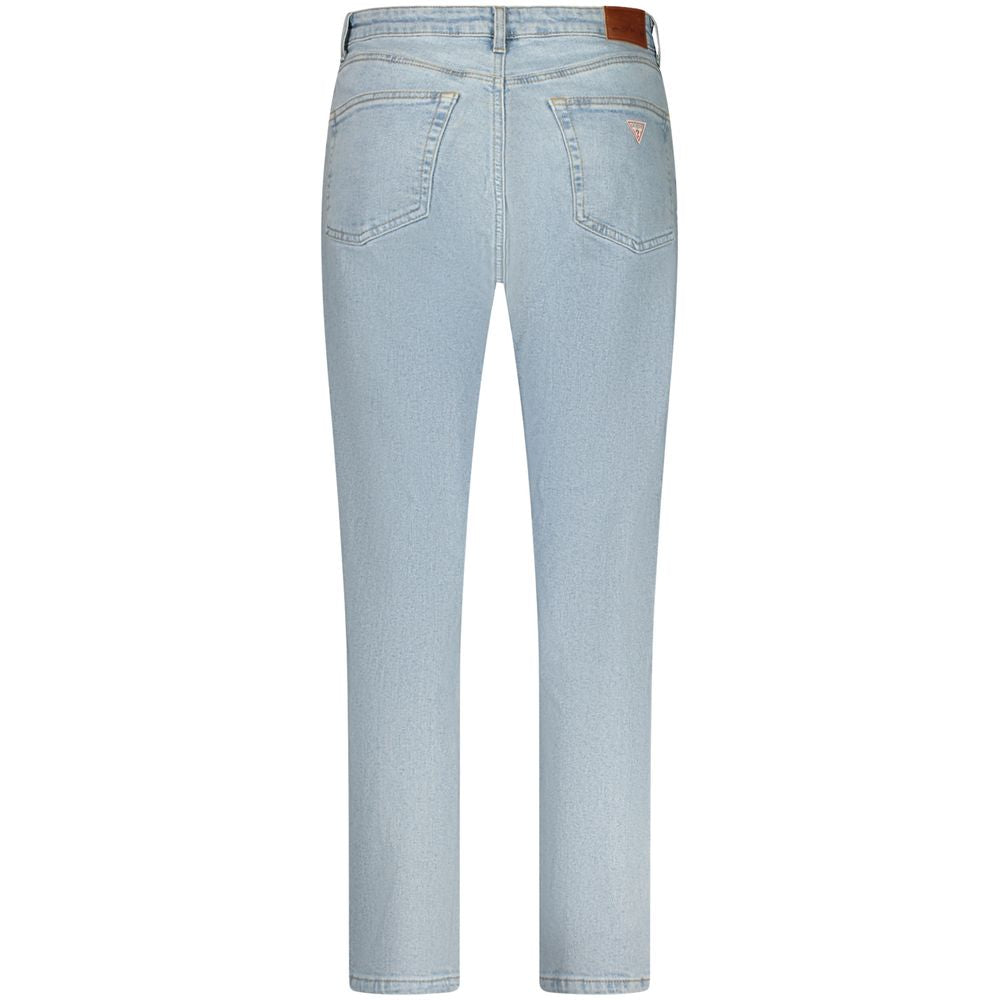 Rear view of Guess Jeans Blue Cotton Women's Skinny Jean with five-pocket design.