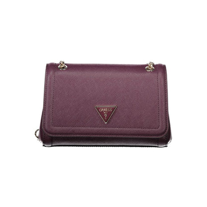 Guess Jeans Purple Polyethylene Women Handbag with dual chain handles and chic design for fashion-forward style.