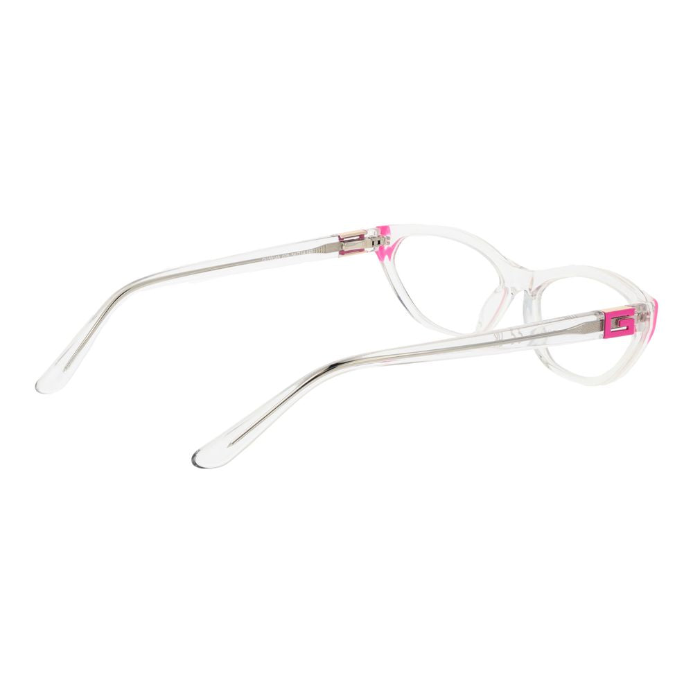 Guess Transparent Acetate Glasses (Frames), full-rim rectangular style for men, transparent acetate material, 53-15-150 dimensions, spring hinge.