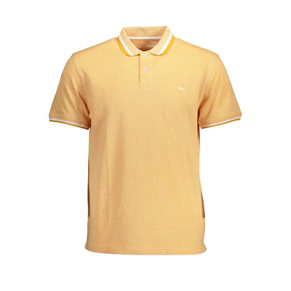 Harmont & Blaine Orange Cotton Men Polo Shirt with contrasting details, showcasing sophistication and style in a casual luxury design.