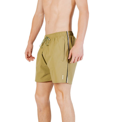 Hugo Boss Green Polyester Swim Shorts