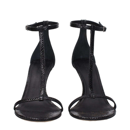 Isabel Marant Black Leather Stiletto Heel Sandals