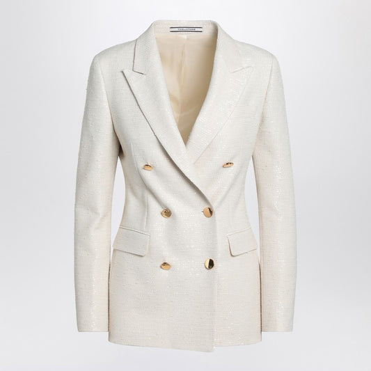 Tagliatore White double-breasted jacket in cotton blend