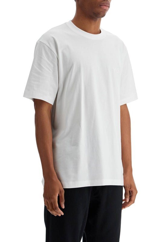 Y-3 white cotton t-shirt with wide neckline Topwear Y-3 Light Gray