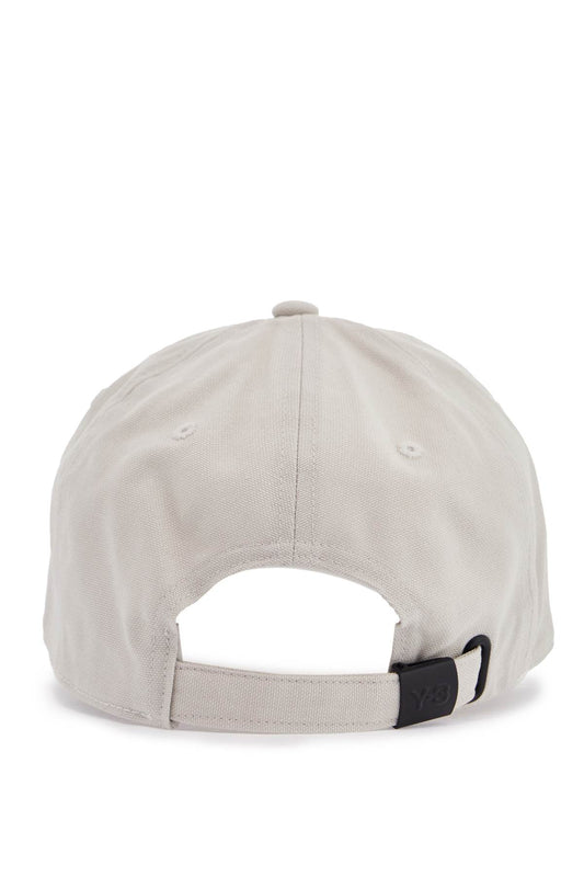 Y-3 gray cotton cap with large logo and curved brim Scarves Hats & Gloves Y-3 Light Gray