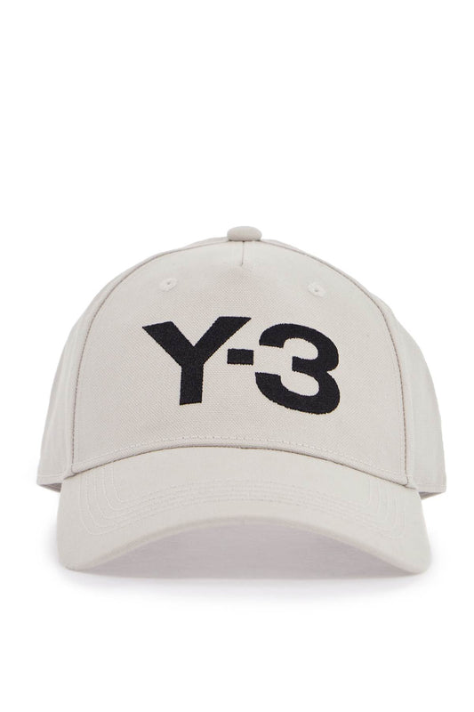Y-3 gray cotton cap with large logo and curved brim Scarves Hats & Gloves Y-3 Light Gray