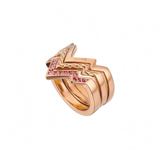 Luxury rose gold ring from JUST CAVALLI JEWELS JEWELRY Mod. JCRG00180306 with pink gemstone accents.