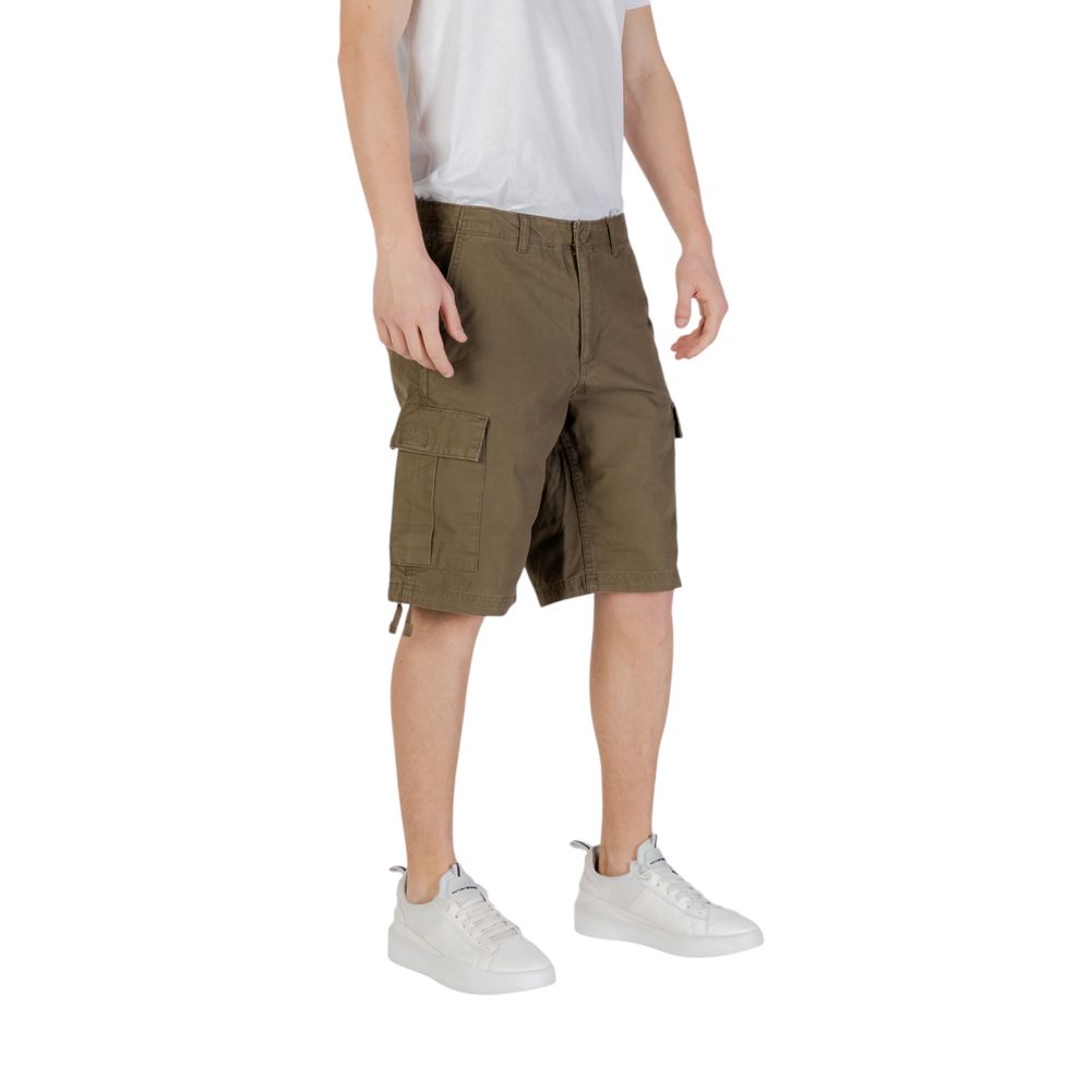 Jack Jones Green Cotton Bermuda Shorts