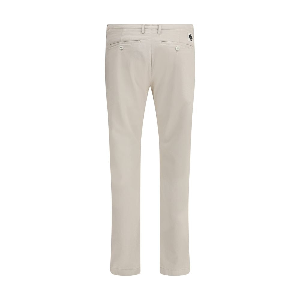 Back view of Jacob Cohen Beige Cotton Casual Pants showcasing welt pockets and slim design.