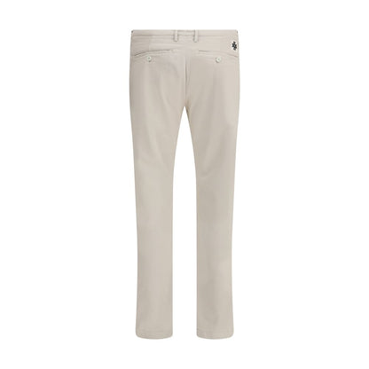 Back view of Jacob Cohen Beige Cotton Casual Pants showcasing welt pockets and slim design.