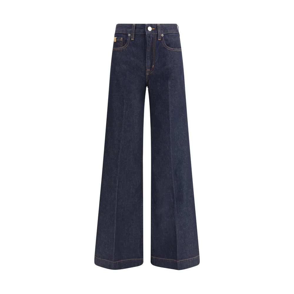Jacob Cohen Wide leg Jeans featuring high waist, button closure, and classic five-pocket design for a stylish, tailored look.