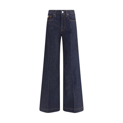 Jacob Cohen Wide leg Jeans featuring high waist, button closure, and classic five-pocket design for a stylish, tailored look.