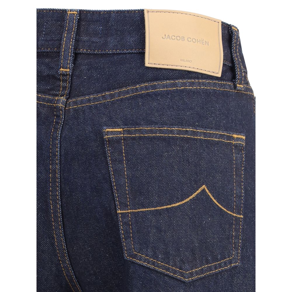 Close-up of Jacob Cohen Wide leg Jeans showcasing rear pocket design and denim texture.