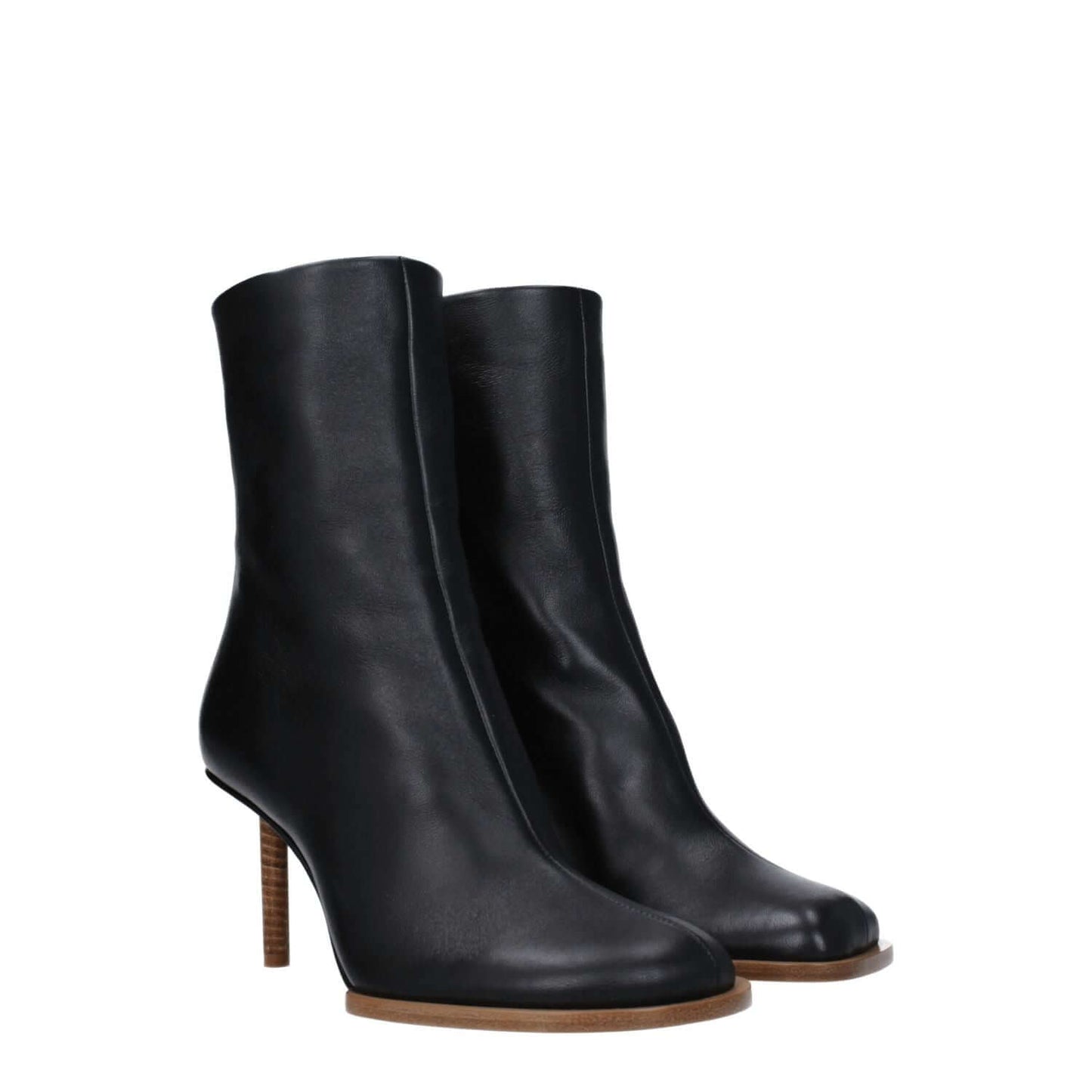 Jacquemus Black Leather Ankle Boots