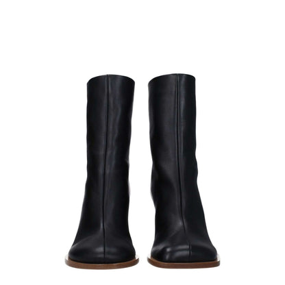 Jacquemus Black Leather Ankle Boots
