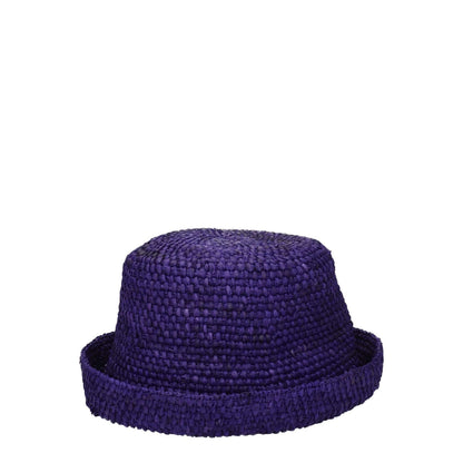 Jacquemus Purple Raffia Hat with front logo, casual style, made from 100% raffia in violet. Product code: F76831, MPN: 235AC4505046650.