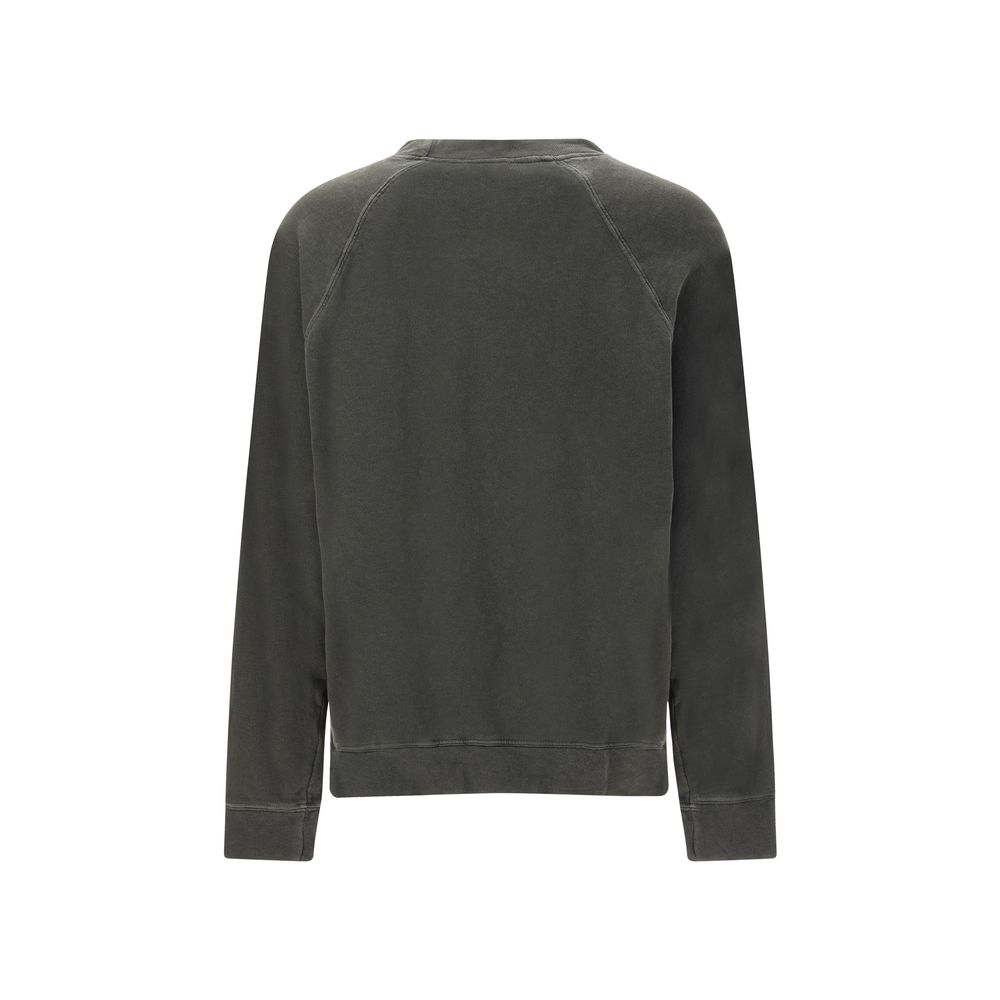 Back view of James Perse Gray Cotton Sweatshirt featuring raglan sleeves and ribbed hem for casual comfort.