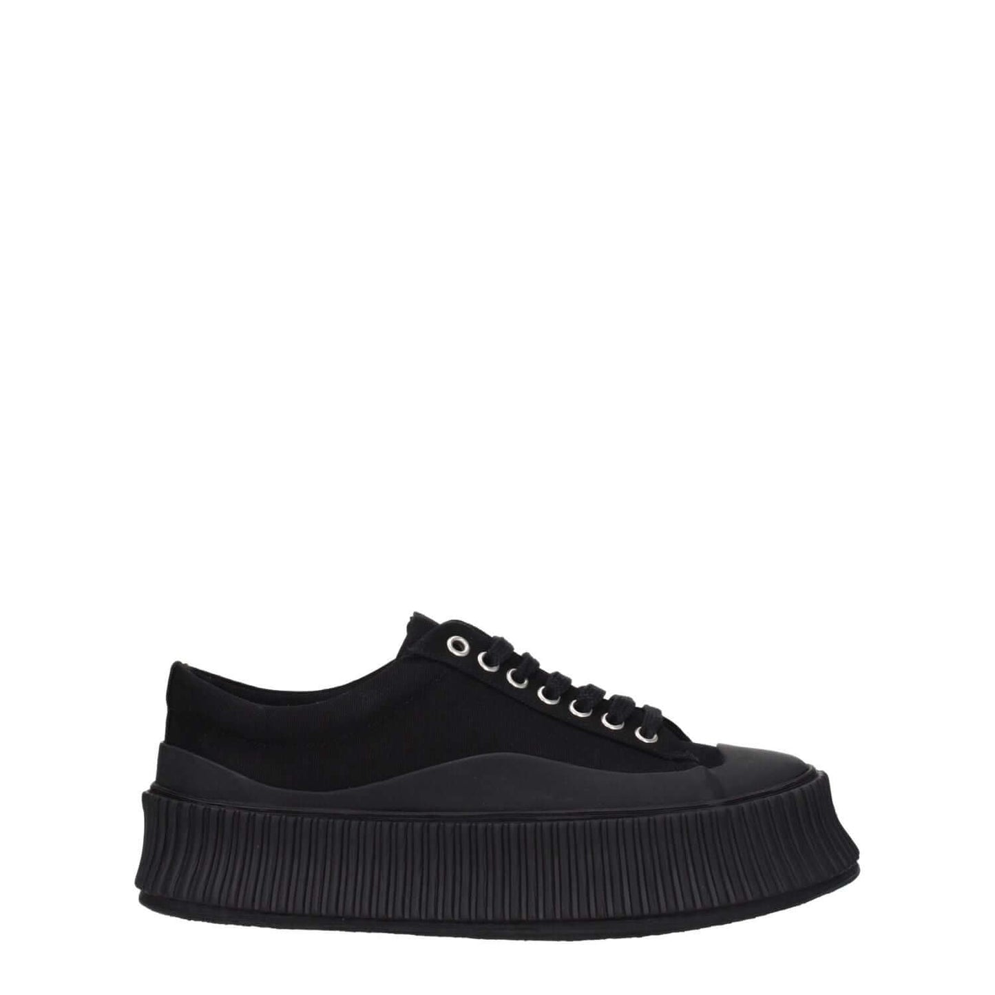 Jil Sander Black Fabric Chunky Sneakers