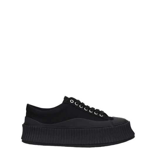 Jil Sander Black Fabric Chunky Sneakers