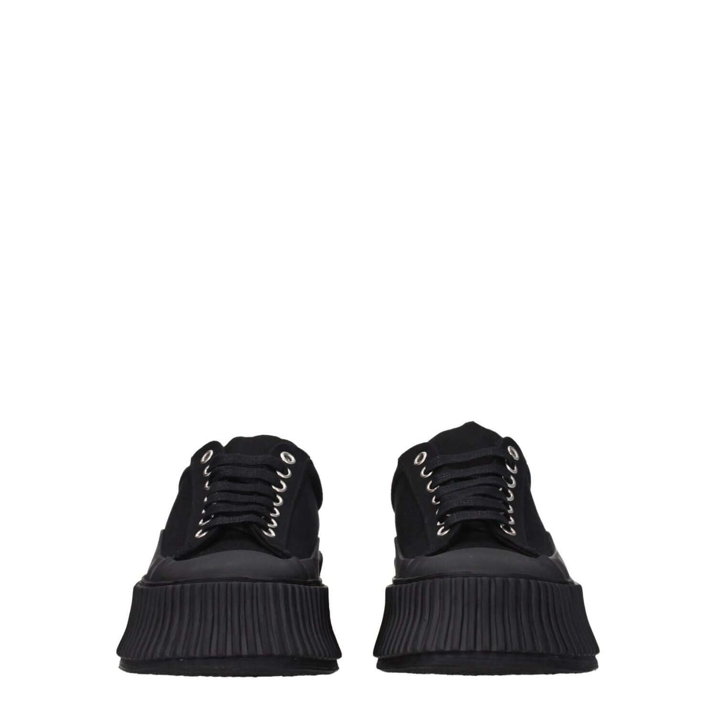 Jil Sander Black Fabric Chunky Sneakers