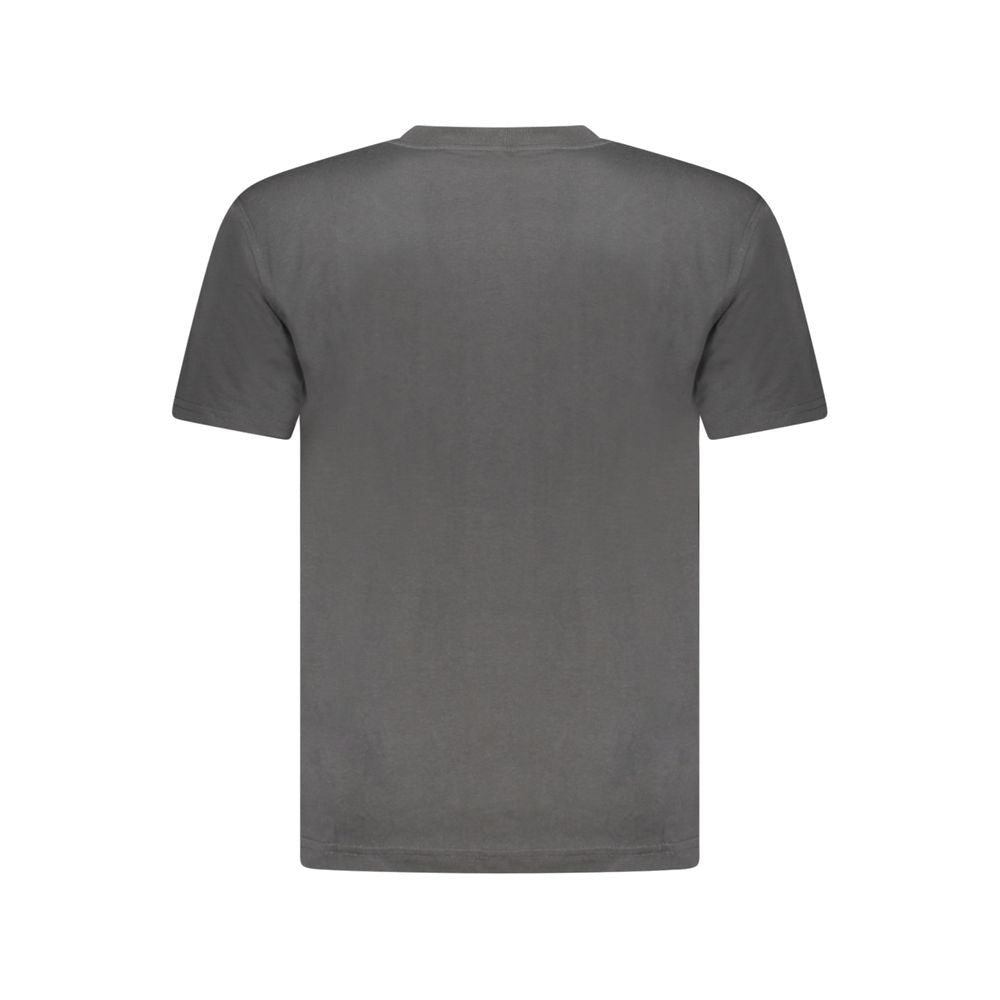 Back view of K-WAY Black Cotton T-Shirt with short sleeves and crew neck