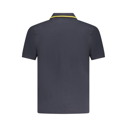 Back view of K-WAY Blue Cotton Polo Shirt with contrasting details and logo.