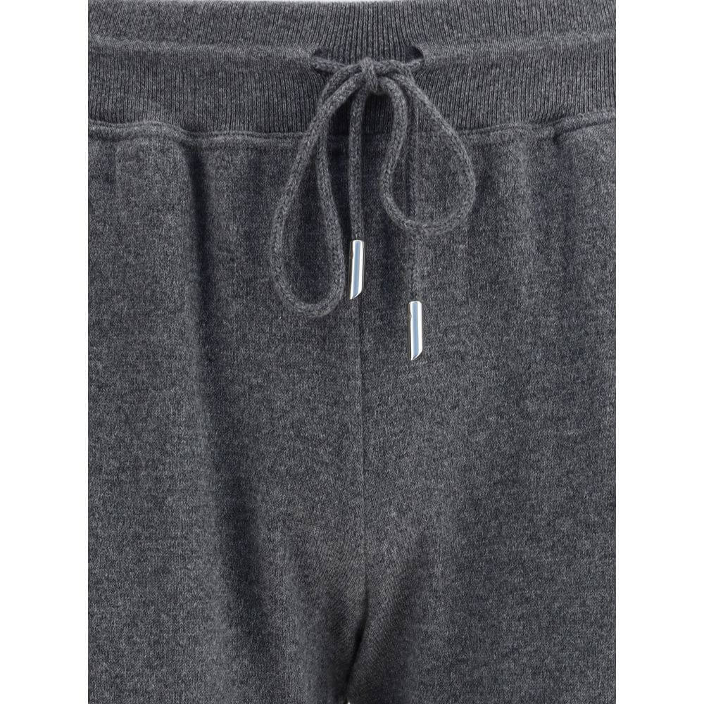 Kiton Gray Cashmere Casual Pants with elasticized waist and drawstring, perfect for luxurious comfort and elegance in leisure wear.