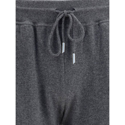 Kiton Gray Cashmere Casual Pants with elasticized waist and drawstring, perfect for luxurious comfort and elegance in leisure wear.