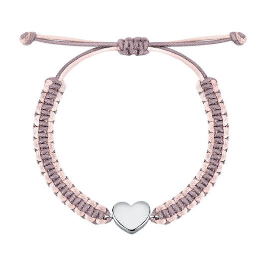 LA PETITE STORY JEWELRY Mod. LPS05ASD39 heart-shaped bracelet in pink and gray with adjustable cord