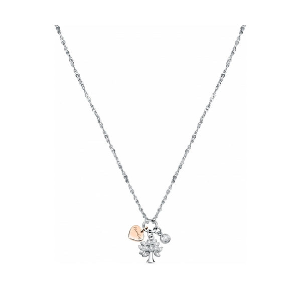 LA PETITE STORY JEWELRY Mod. LPS05ASF17 silver necklace with heart and clover charms