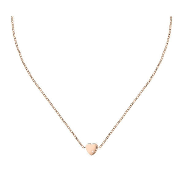 LA PETITE STORY JEWELRY Mod. LPS10ASD06 heart pendant necklace in rose gold.