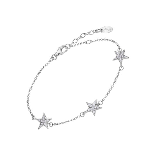 LOTUS JEWELS JEWELRY Mod. LP1989-1/1 silver star bracelet on white background