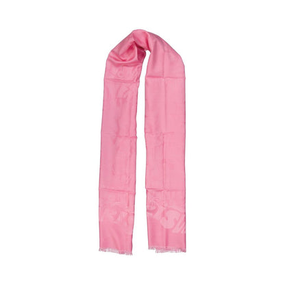 Lanvin Multicolor Silk Scarf for women, 63% silk 37% wool, pink, fringe finish, on tone logo, 70x180 cm, made in Italy, dry clean.