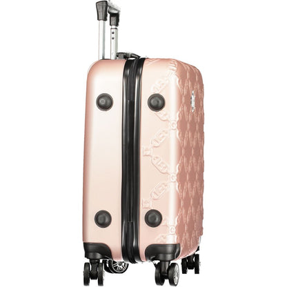 Laura Biagiotti Pink Polyethylene Luggage And Travel, small trolley with wheels, contrasting details, zip closure, combination padlock.