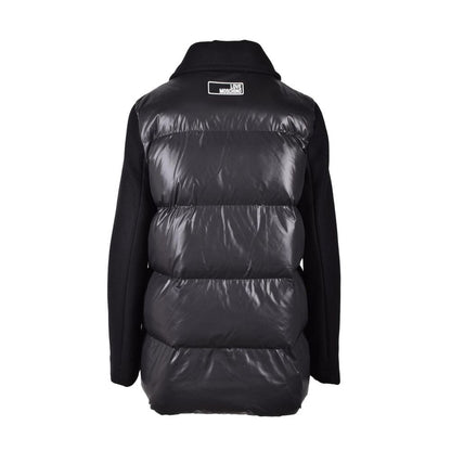 Love Moschino Black Polyester Clothing - Women's Puffer Jacket with padded panels in back view