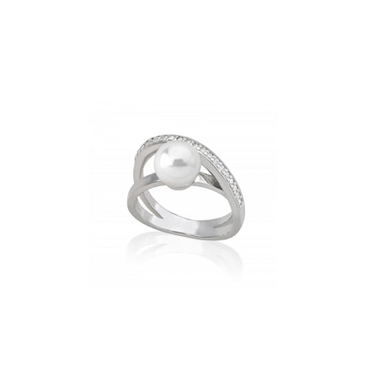 MAJORICA JEWELRY Mod. 16045.01.2.915.010.1 elegant ring with pearl and diamond accents