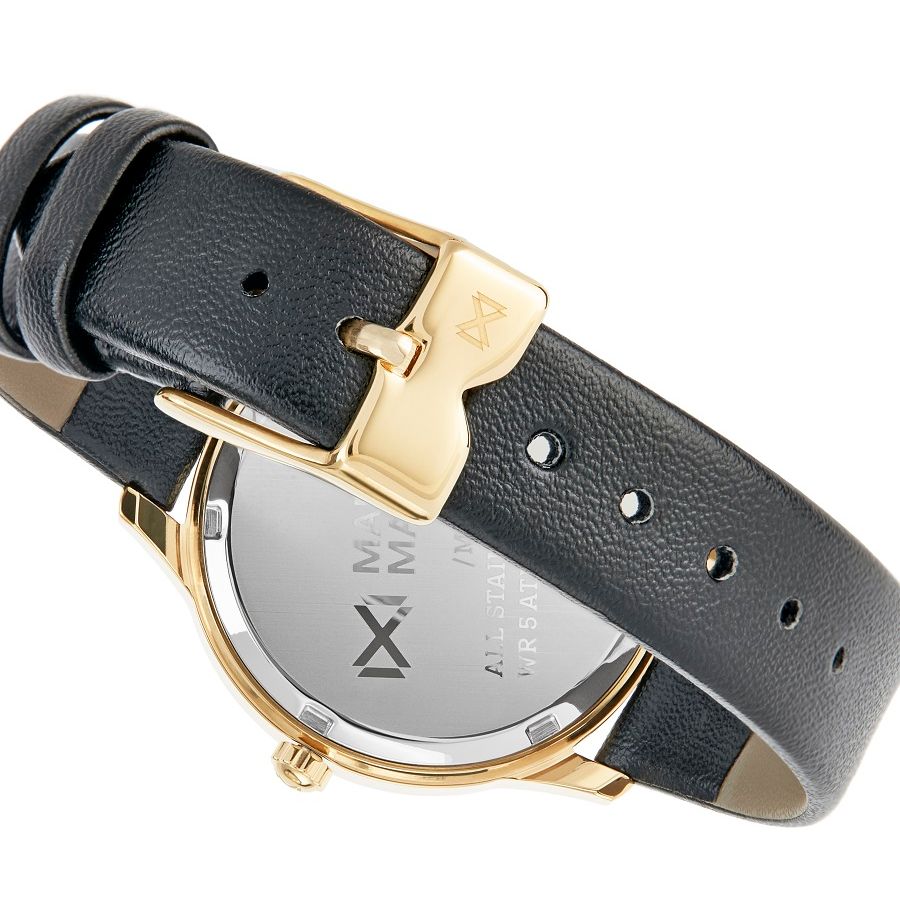 MARK MADDOX - NEW COLLECTION Mod. MC7103-07 wristwatch with black strap and gold buckle, quartz analog movement, 5 ATM water resistance.