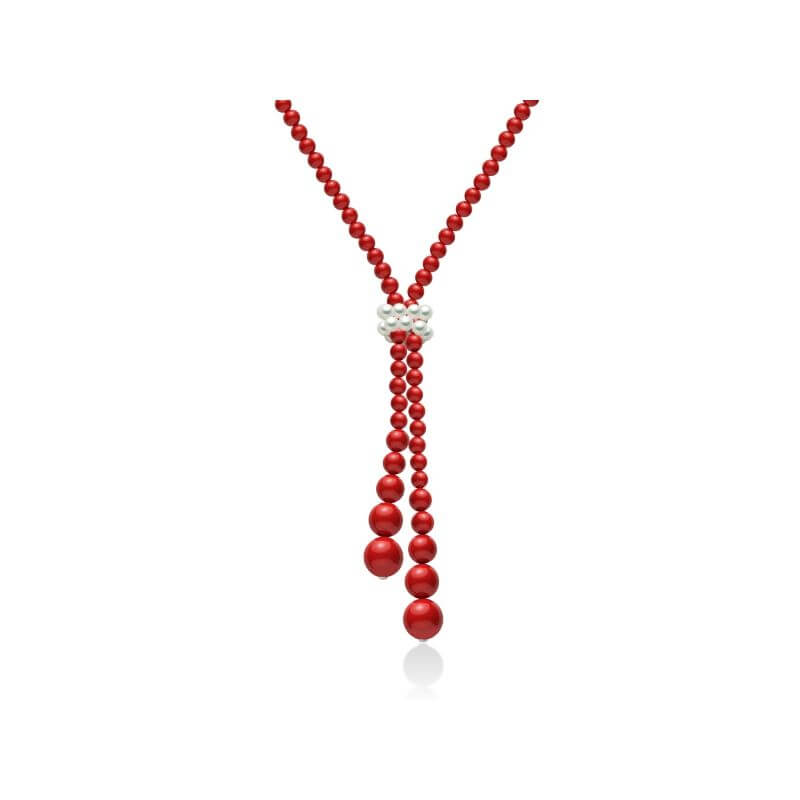 MILUNA Mod. CLD3658 Red Beaded Necklace with Elegant Design