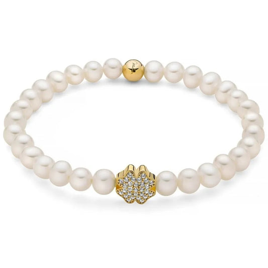 MILUNA Mod. PBR3501G-TPZ pearl bracelet with gold and gemstone accents