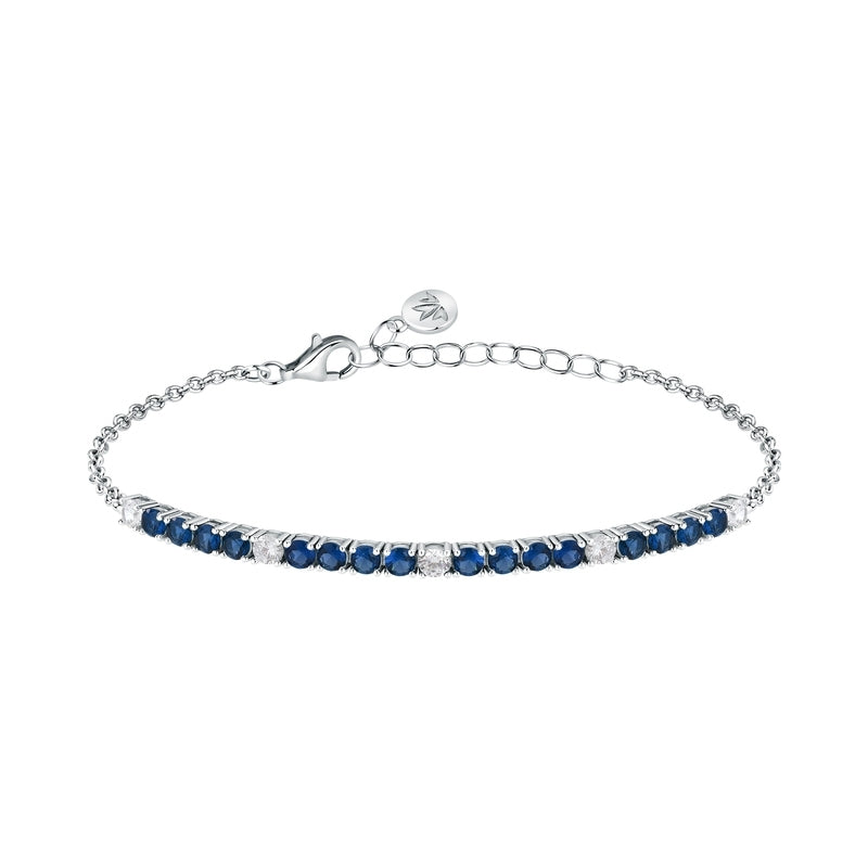 Ladies bracelet MORELLATO MOD. SAIW141 with blue stones and silver chain, perfect for elegant occasions.