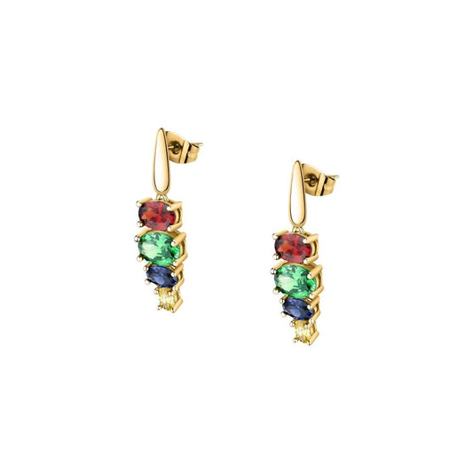 Gold earrings with colorful gemstones designed for women - MORELLATO MOD. SAVY03 - Stylish and elegant silver accents