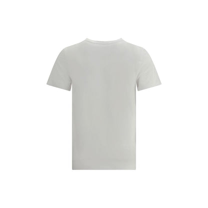 Maison Kitsuné White Cotton T-Shirt featuring embroidered fox logo, ribbed crew neck, perfect for casual yet polished looks, AW25 collection.