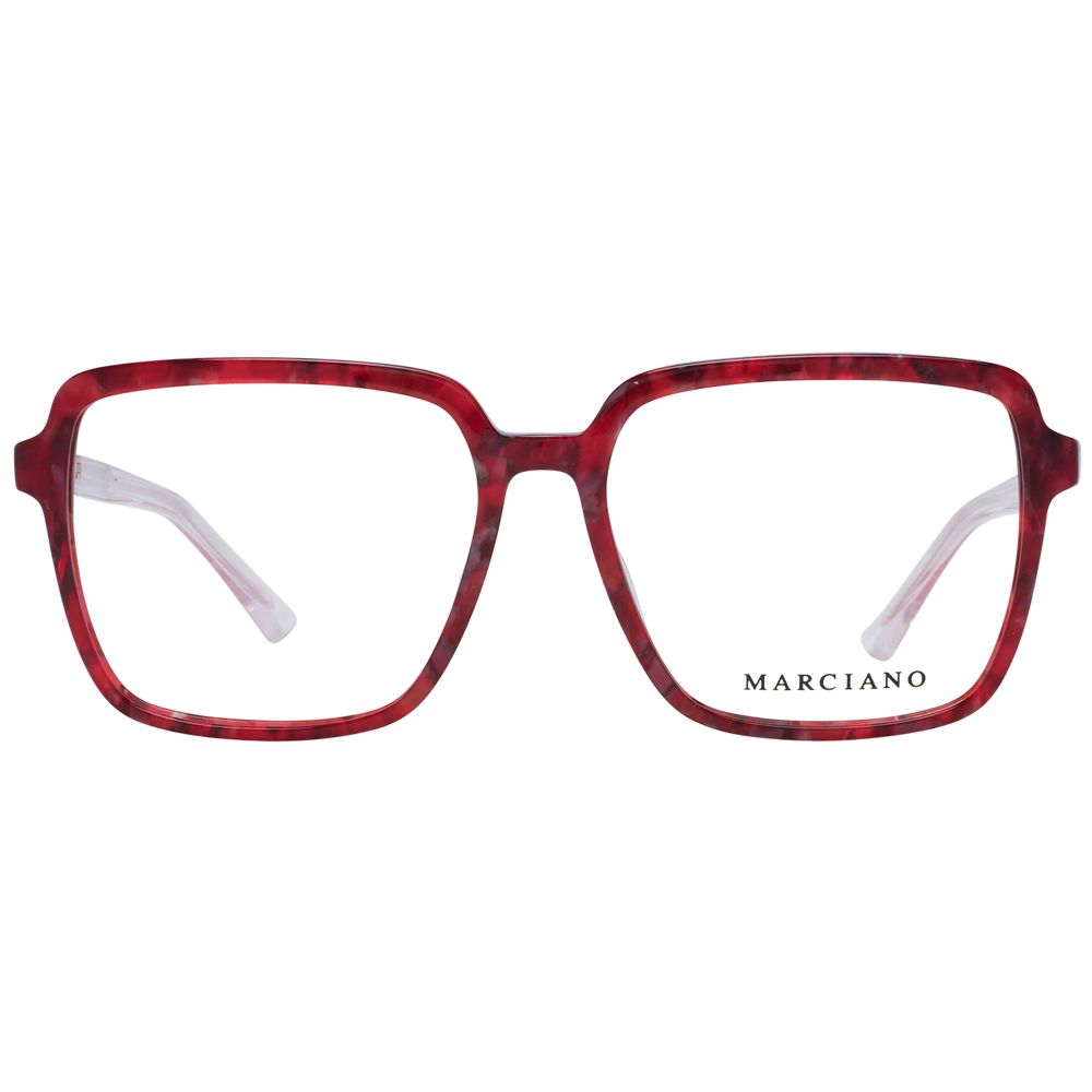 Marciano by Guess Burgundy Plastic Glasses (Frames), square full-rim design with branded case, size 54-15-140 for women