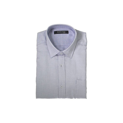 Marciano by Guess White Cotton Shirt with Italian collar, slim fit, long sleeves, single pocket, and logo detail.