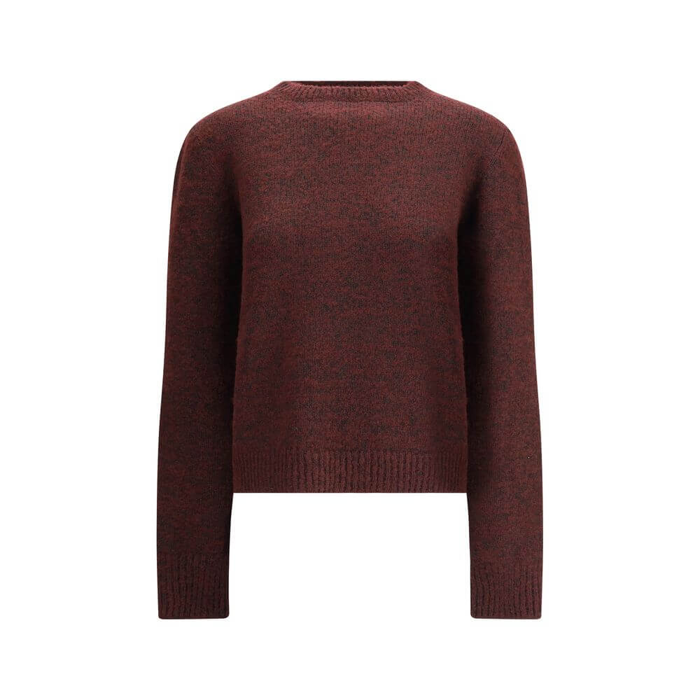 Margiela Bordeaux Fleece Wool Sweatshirt with vintage-inspired gradient and ribbed edges, offering a stylish blend of warmth and simplicity.