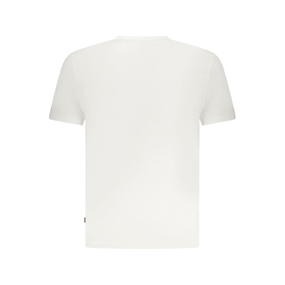 Marina Yachting White Cotton Men T-Shirt, back view of short sleeve crew neck design, showcasing sleek minimalist style.