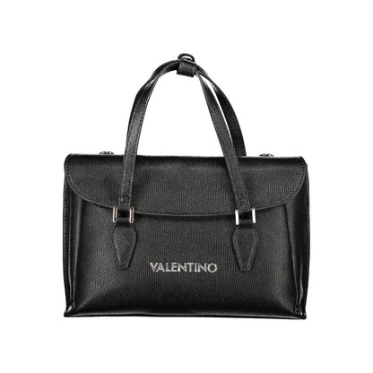 Mario Valentino Black Polyethylene Handbag with handles and removable shoulder strap